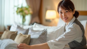 客室清掃後の点検・補助作業（別府市内）